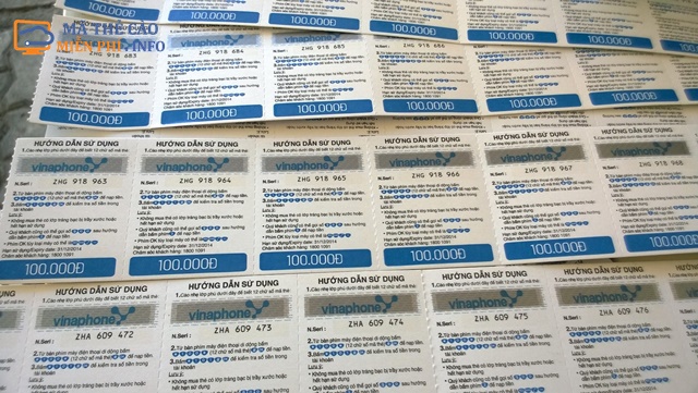 Thẻ cào điện thoại Vinaphone miễn phí