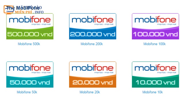 Thẻ cào điện thoại Mobifone miễn phí