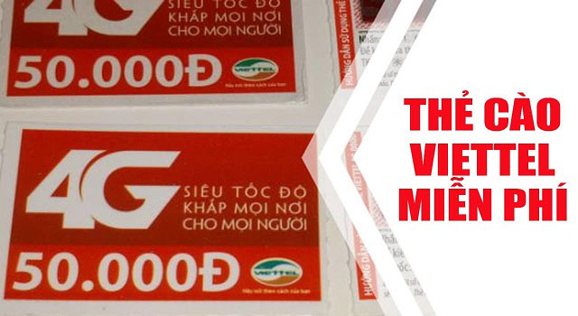 Thẻ cào điện thoại Viettel 50k miễn phí