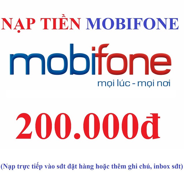 Thẻ cào điện thoại Mobifone 200k miễn phí, Free card SLL
