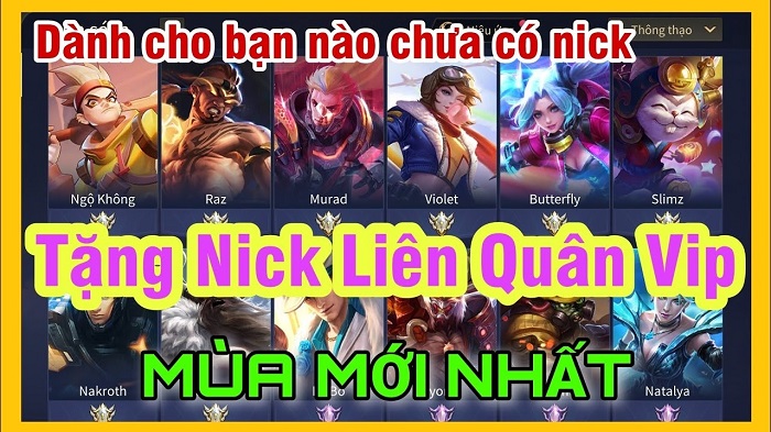Tặng 100+ Acc liên quân miễn phí trắng thông tin có Raz muay thái