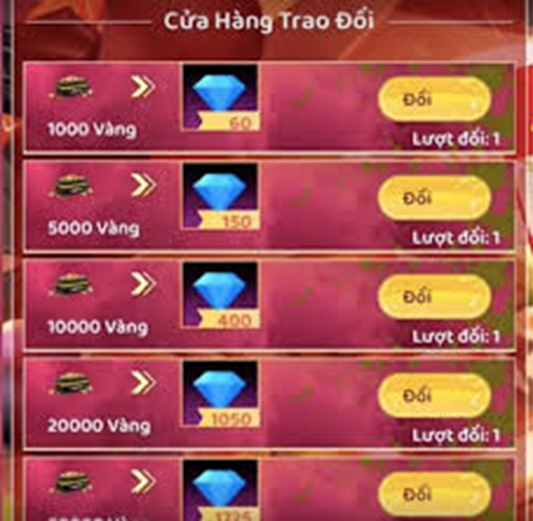 Quy đổi vàng FF lấy kim cương - Hướng dẫn quy đổi nhanh và đơn giản
